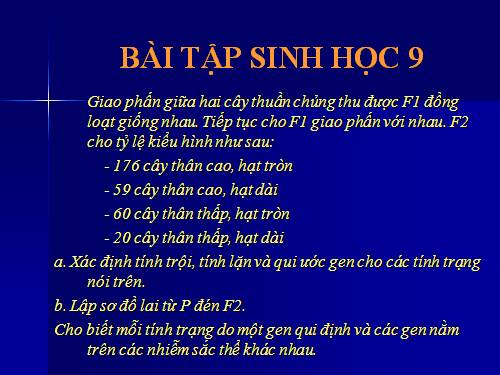 Bài tập sinh học 9