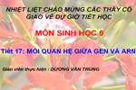 Bài 17. Mối quan hệ giữa gen và ARN