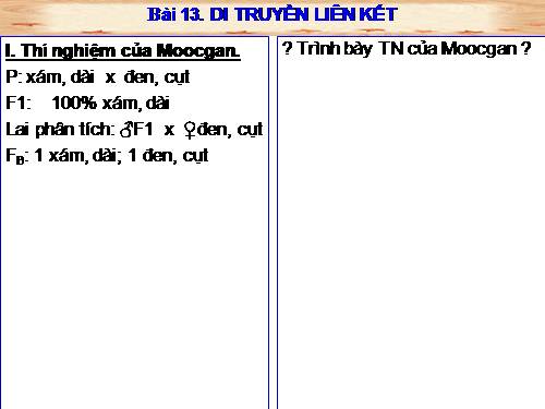 Bài 13. Di truyền liên kết