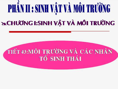 Bài 41. Môi trường và các nhân tố sinh thái