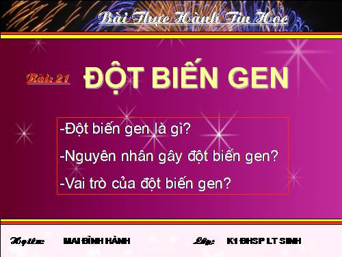 Bài 21. Đột biến gen