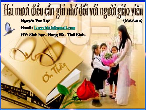 Hai mươi điều cần nhớ đối với người giáo viên