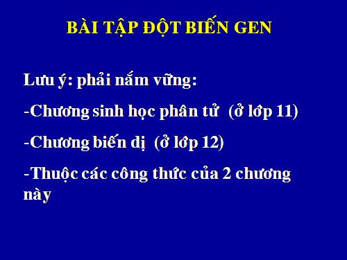 Bài 21. Đột biến gen