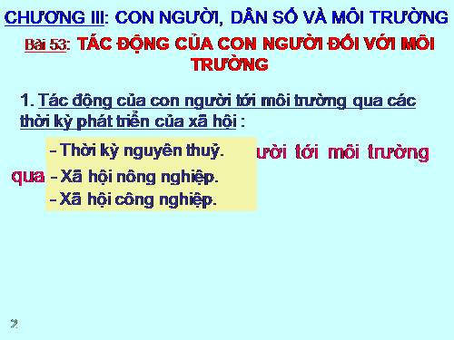 Bài 53. Tác động của con người đối với môi trường