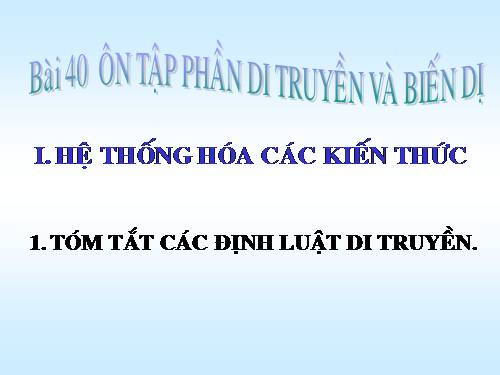 Bài 40. Ôn tập phần Di truyền và biến dị