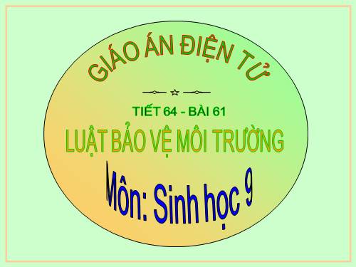 Bài 61. Luật Bảo vệ môi trường