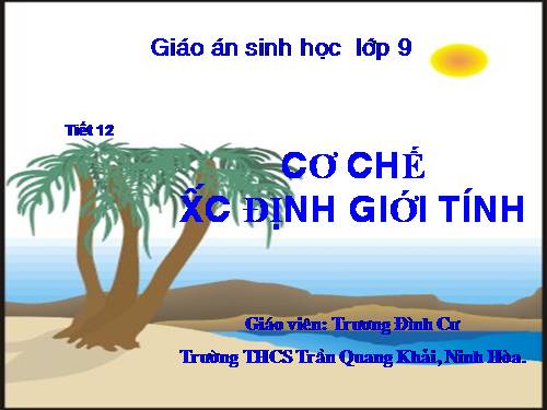 Bài 12. Cơ chế xác định giới tính