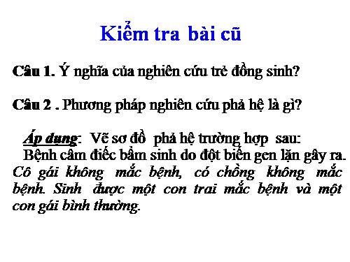 Bài 29. Bệnh và tật di truyền ở người