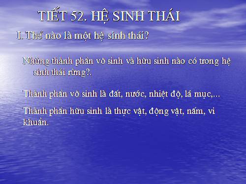 Bài 50. Hệ sinh thái