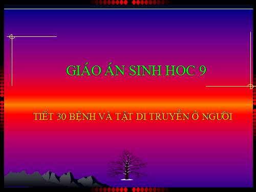 Bài 29. Bệnh và tật di truyền ở người