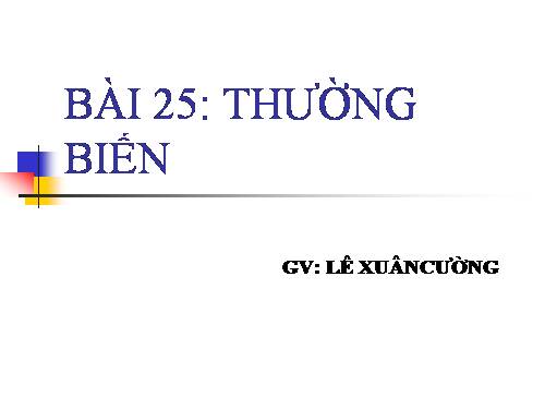 Bài 25. Thường biến