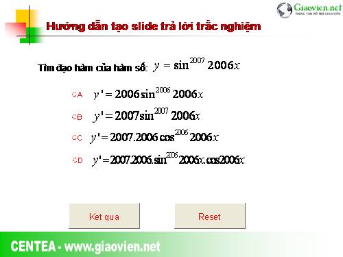 Huong dan tao Slide Trac nghiem trong Powerpoint