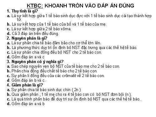 Bài 11. Phát sinh giao tử và thụ tinh