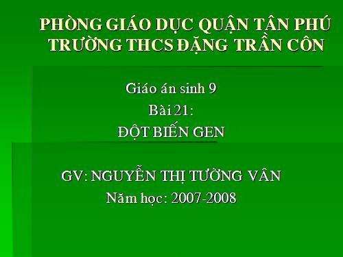 Bài 21. Đột biến gen