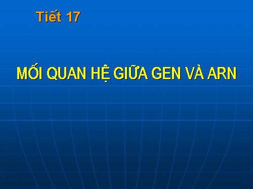 Bài 17. Mối quan hệ giữa gen và ARN