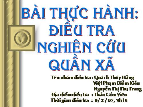 HÌNH ẢNH VỀ QUẦN XÃ