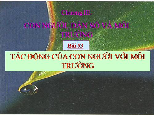 Bài 53. Tác động của con người đối với môi trường