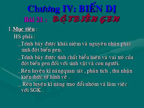 Bài 21. Đột biến gen