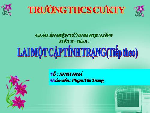 Bài 3. Lai một cặp tính trạng (tiếp theo)