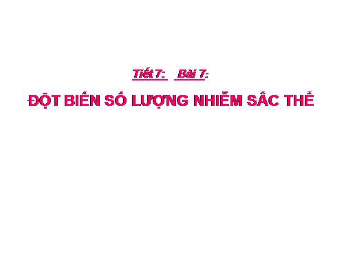 Bài 23. Đột biến số lượng nhiễm sắc thể