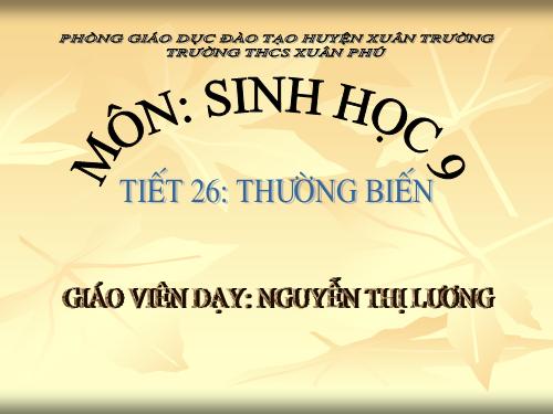 Bài 25. Thường biến