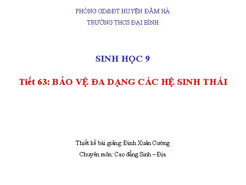 Bài 60. Bảo vệ đa dạng các hệ sinh thái