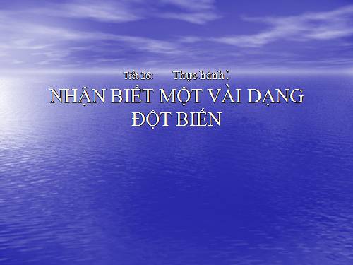 Bài 26. Thực hành: Nhận biết một vài dạng đột biến