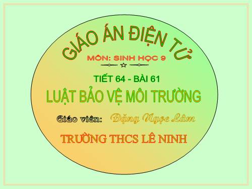 Bài 61. Luật Bảo vệ môi trường