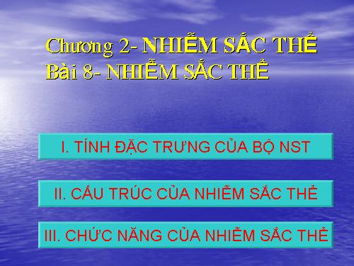 Bài 8. Nhiễm sắc thể