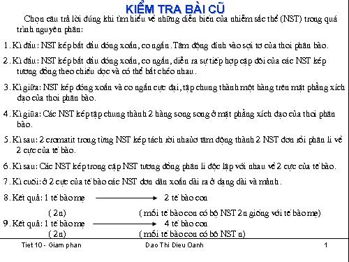 Bài 10. Giảm phân