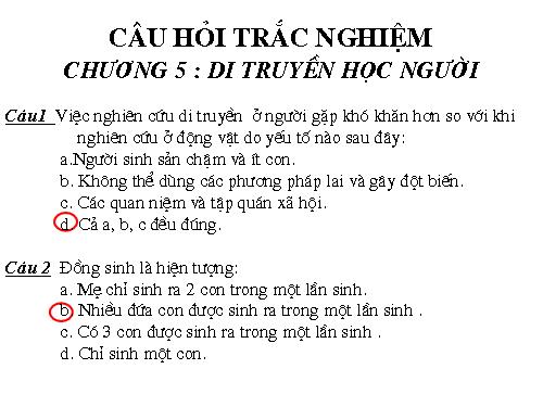 Điện tử trắc nghiệm chương V