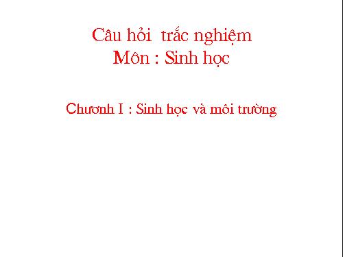 Câu hỏi trắc nghiệm sinh học