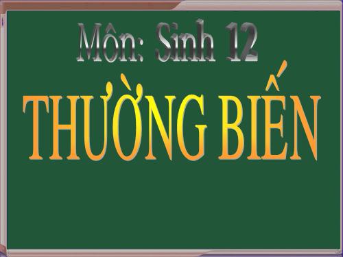 Bài 25. Thường biến