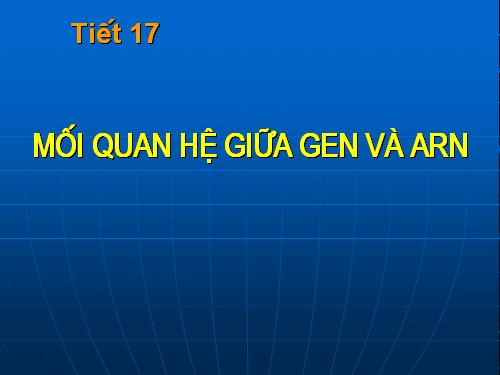 Bài 17. Mối quan hệ giữa gen và ARN