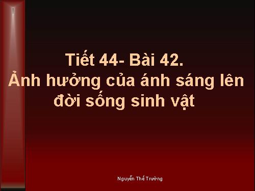 Bài 42. Ảnh hưởng của ánh sáng lên đời sống sinh vật