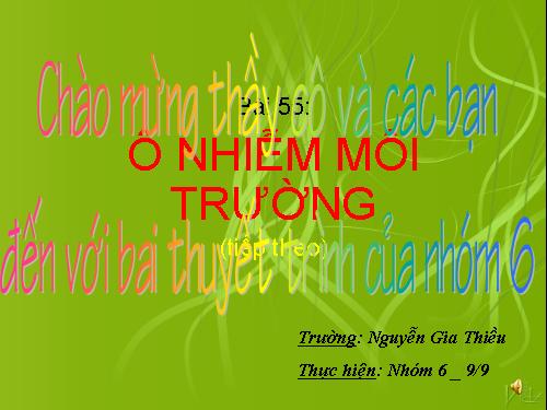 Bài 55. Ô nhiễm môi trường (tiếp theo)