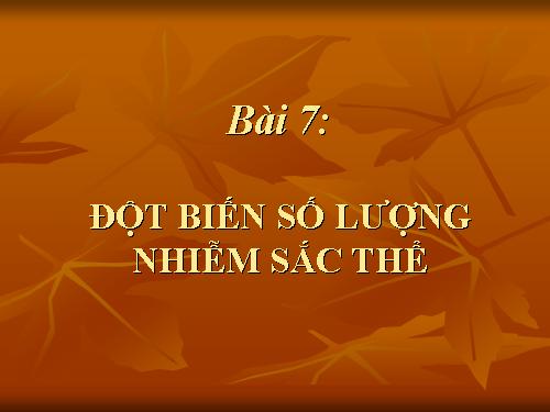 Bài 23. Đột biến số lượng nhiễm sắc thể