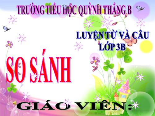 Tuần 5. So sánh