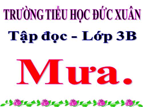 Tuần 34. Mưa