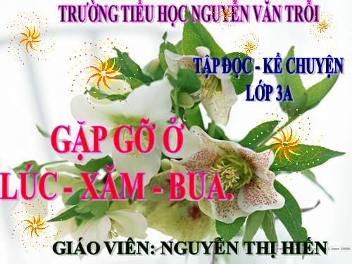 Tuần 30. Gặp gỡ ở Lúc-xăm-bua