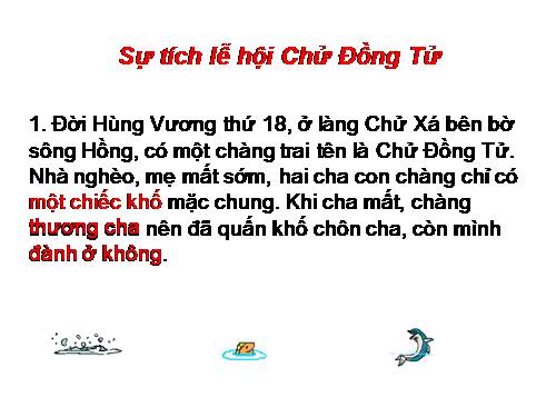 Tuần 26. Sự tích lễ hội Chử Đồng Tử