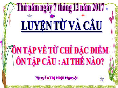 Tuần 14. Ôn tập về từ chỉ đặc điểm. Ôn tập câu Ai thế nào?