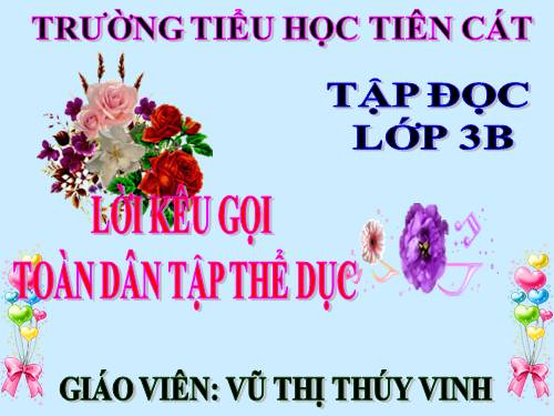 Tuần 29. Lời kêu gọi toàn dân tập thể dục