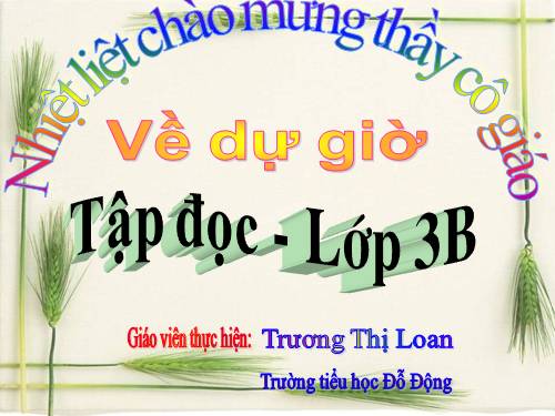 Tuần 33. Mặt trời xanh của tôi