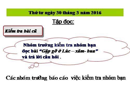 Tuần 30. Một mái nhà chung