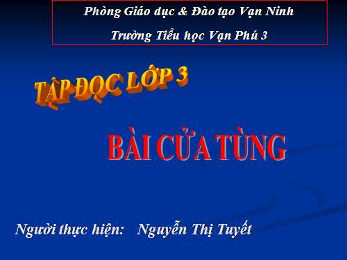 Tuần 13. Cửa Tùng