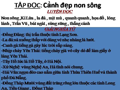 Tuần 12. Cảnh đẹp non sông