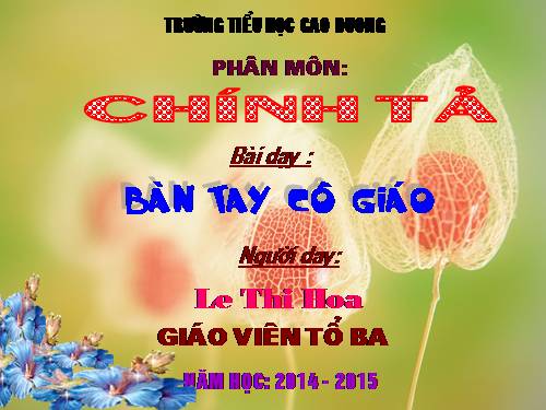 Tuần 21. Bàn tay cô giáo