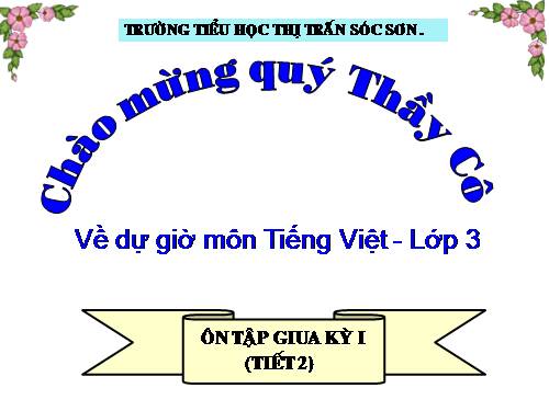 Tuần 9. Ôn tập Giữa Học kì I