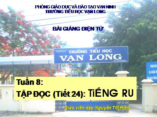 Tuần 8. Tiếng ru